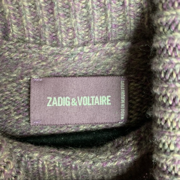 Zadig & Voltaire Purple Dine Recycled Cashmere Turtleneck Sweater - Picture 9 of 10